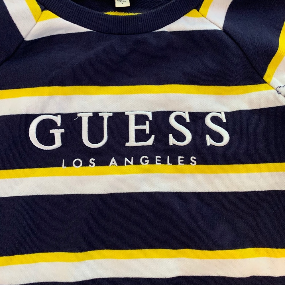 Guess LA long sleeve striped crew neck sweater